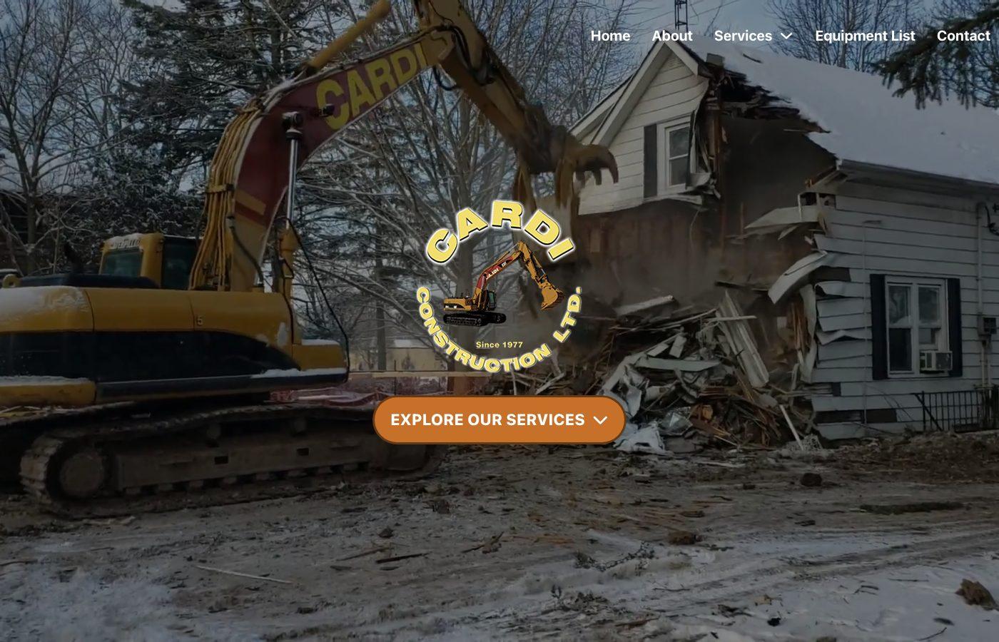 Cardi Construction website