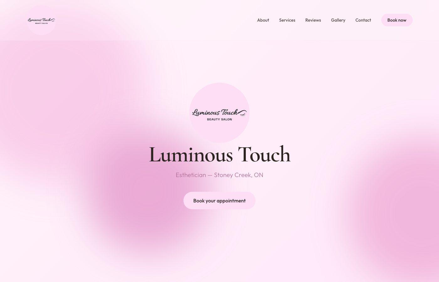 Luminous Touch website preview
