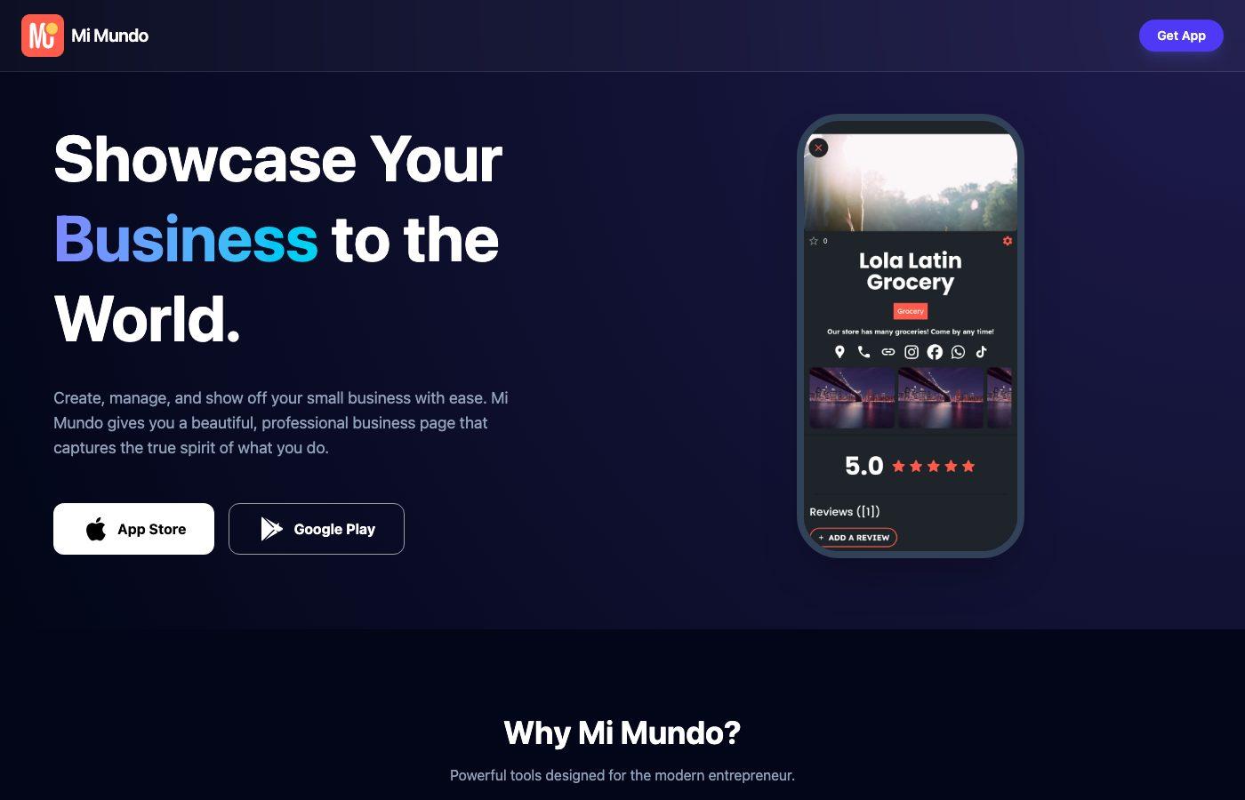 Mi Mundo website preview