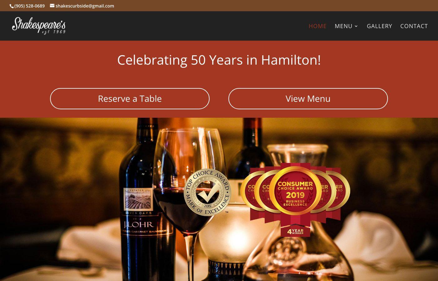 Shakespeares website preview