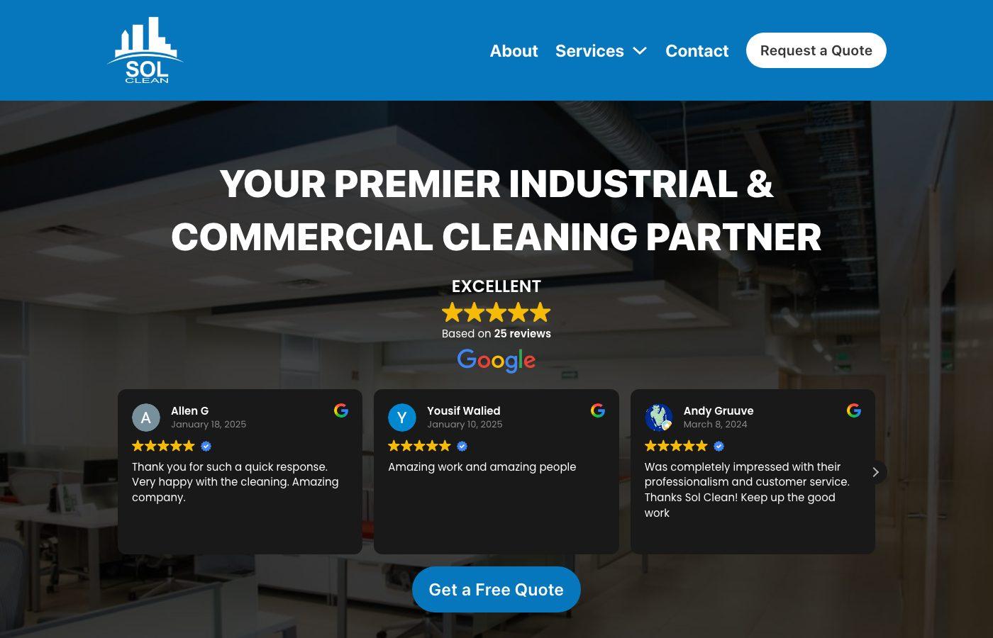 Sol Clean website preview